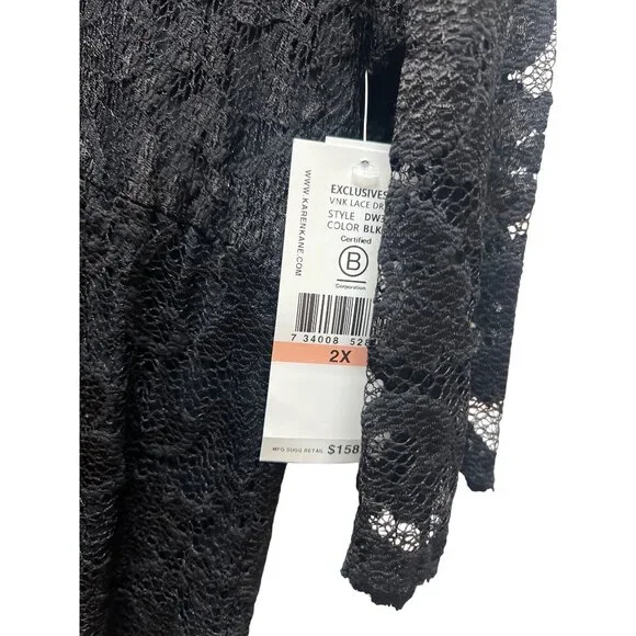 Karen Kane NWT Black Lace Scalloped Sheath Dress